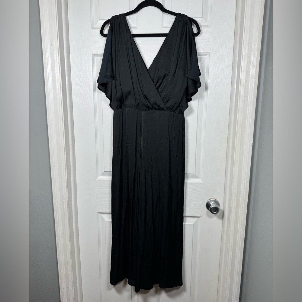 Express Black Wide Leg Flutter Sleeve Jumpsuit M NWT